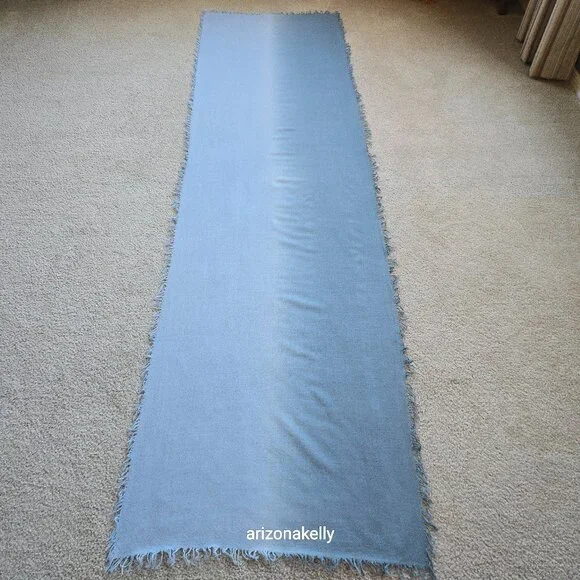 Ombre Cashmere Scarf Blue Gradient Woven - Picture 1 of 8